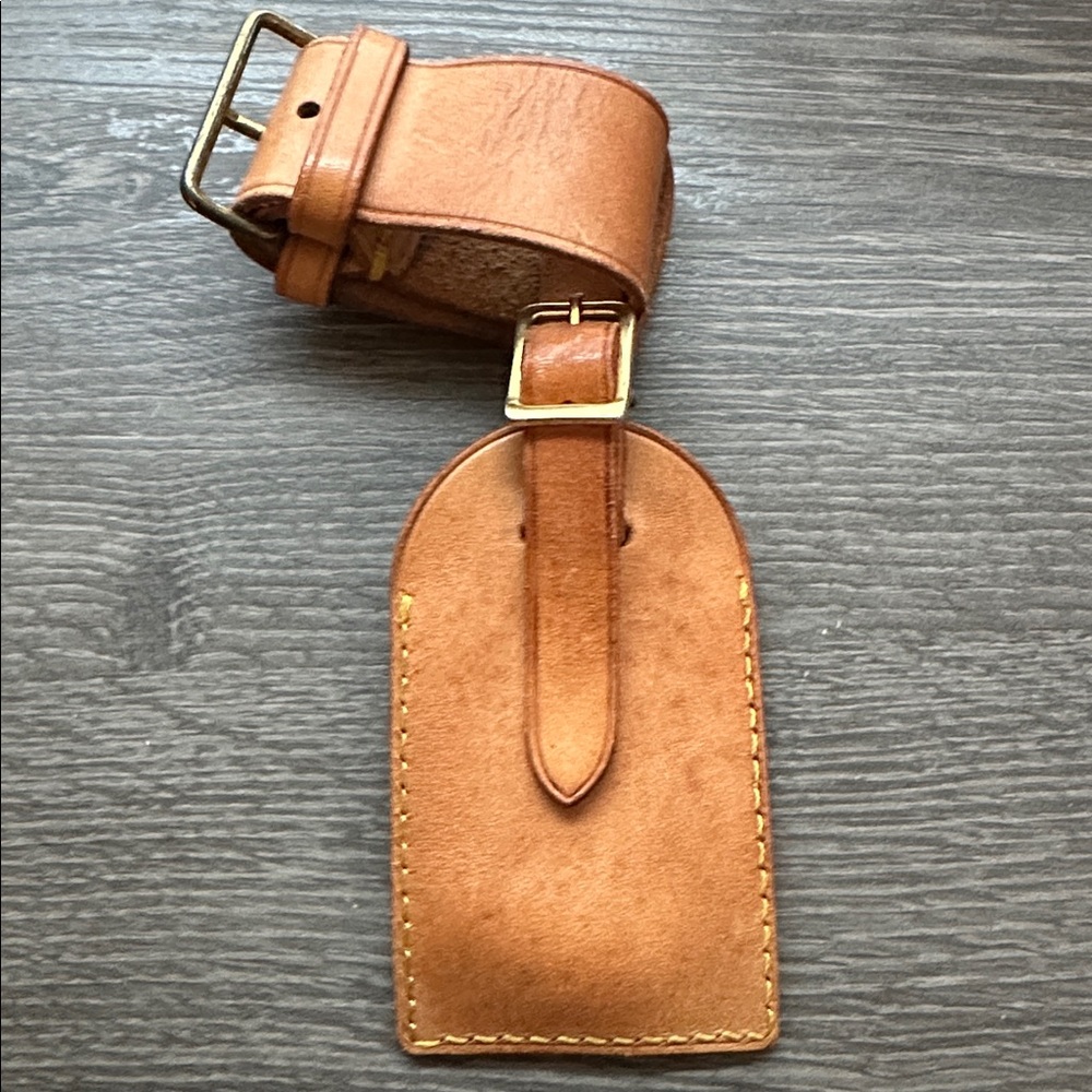 Authentic Louis Vuitton Vachetta Leather ID Tag and Poignet Set - Picture 3 of 6